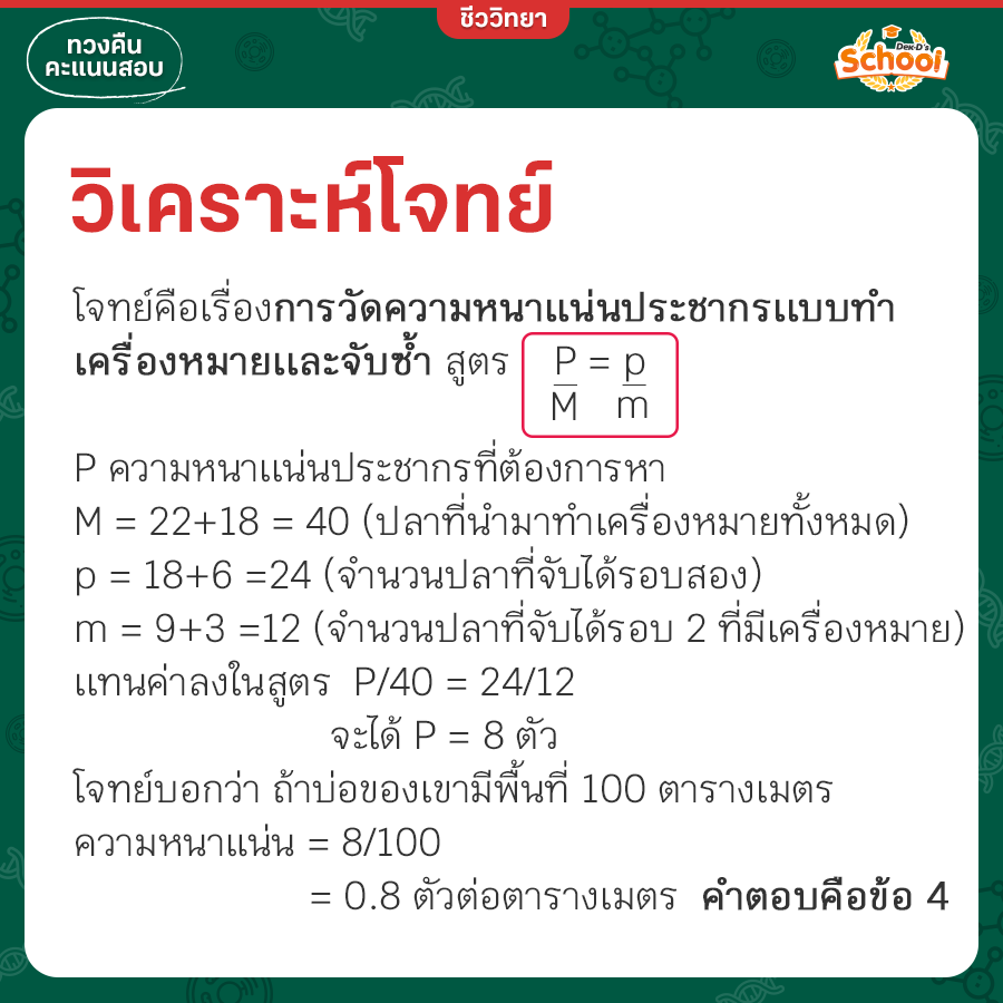 วิเคราะห์โจทย์ PAT2 ชีววิทยา