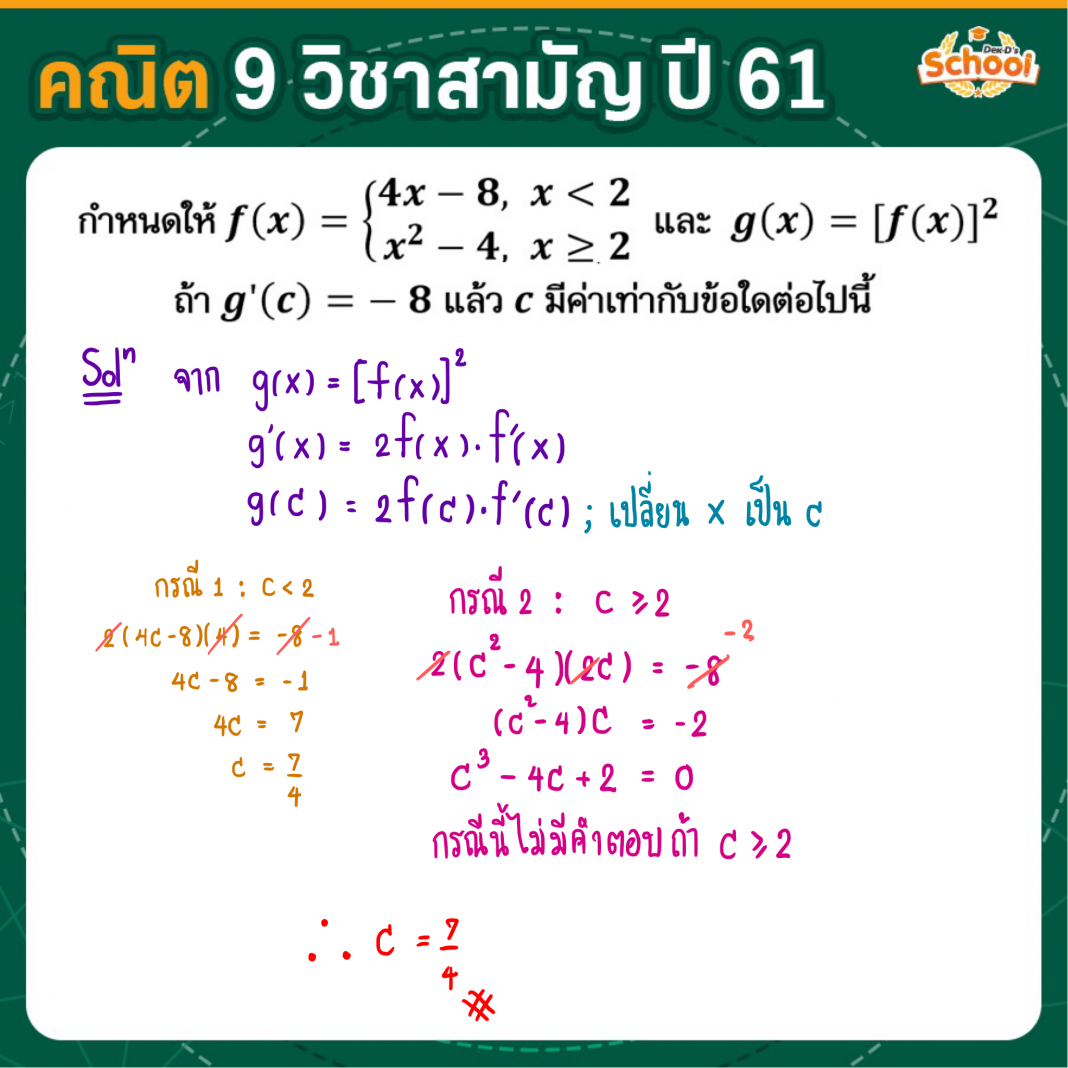 เฉลย PRE-TEST คณิต 9 วิชาสามัญ จะรอดหรือจะร่วง มาดู ...