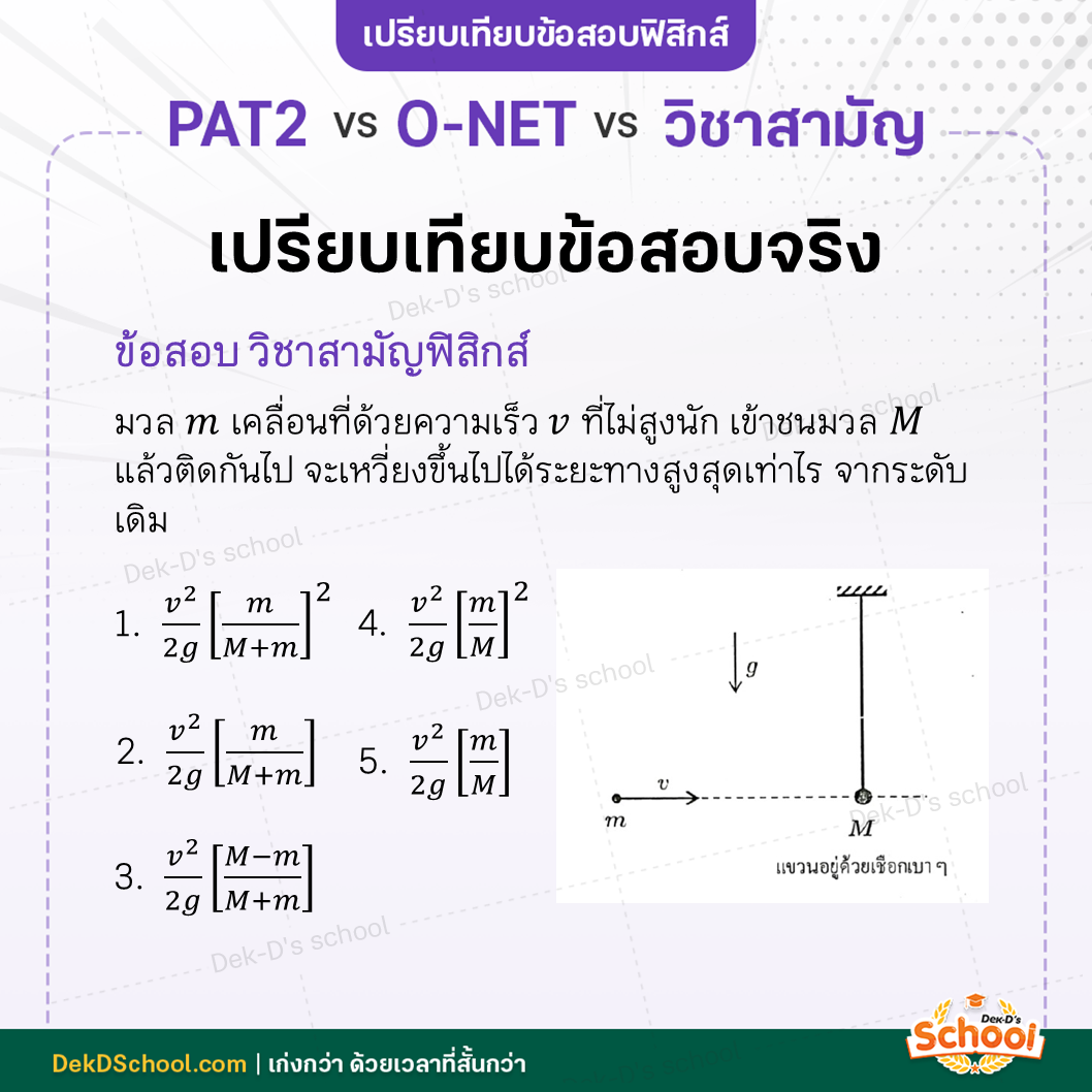 ตัวอย่างข้อสอบวิชาสามัญ ฟิสิกส์