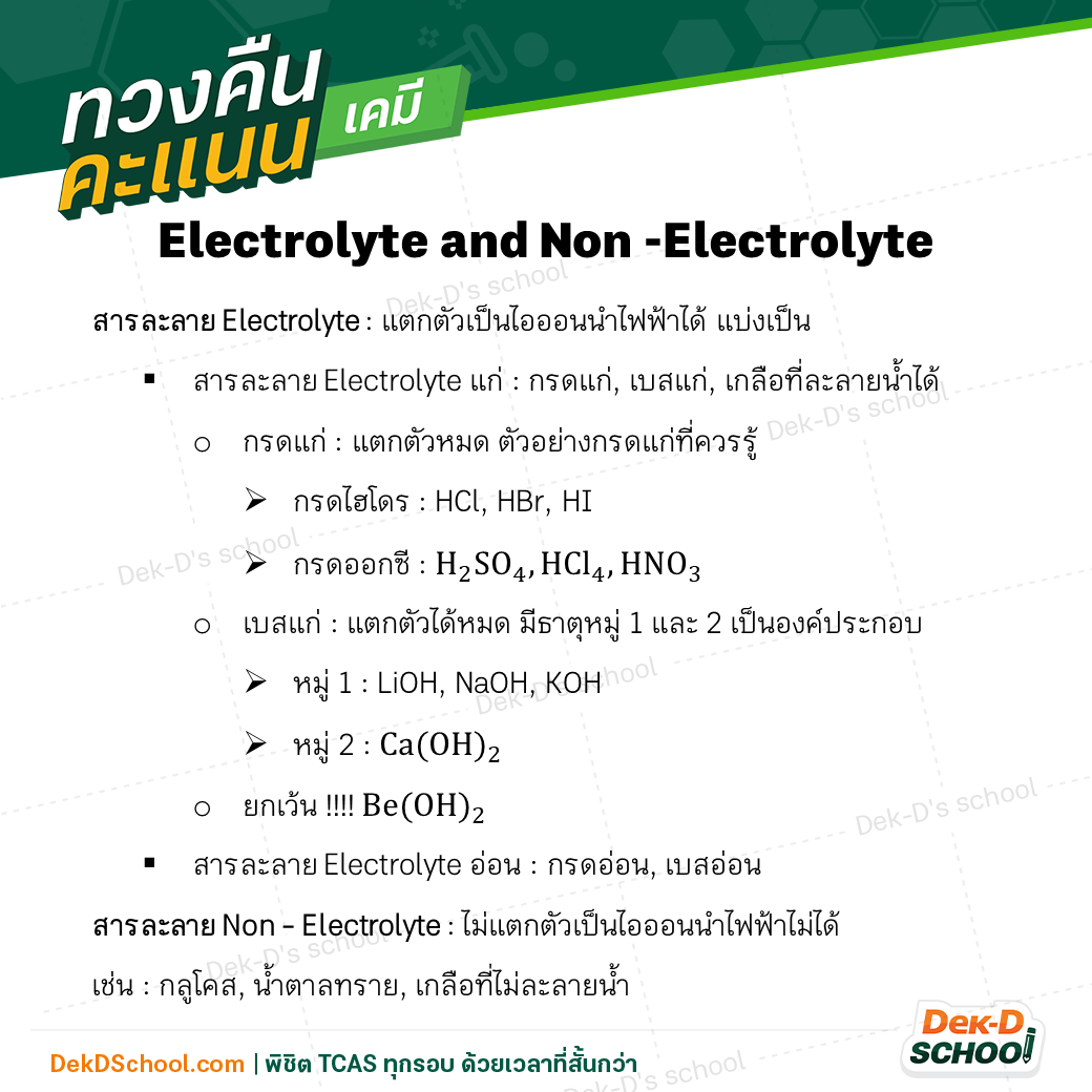 Electrolyte เเละ Non - Electrolyte