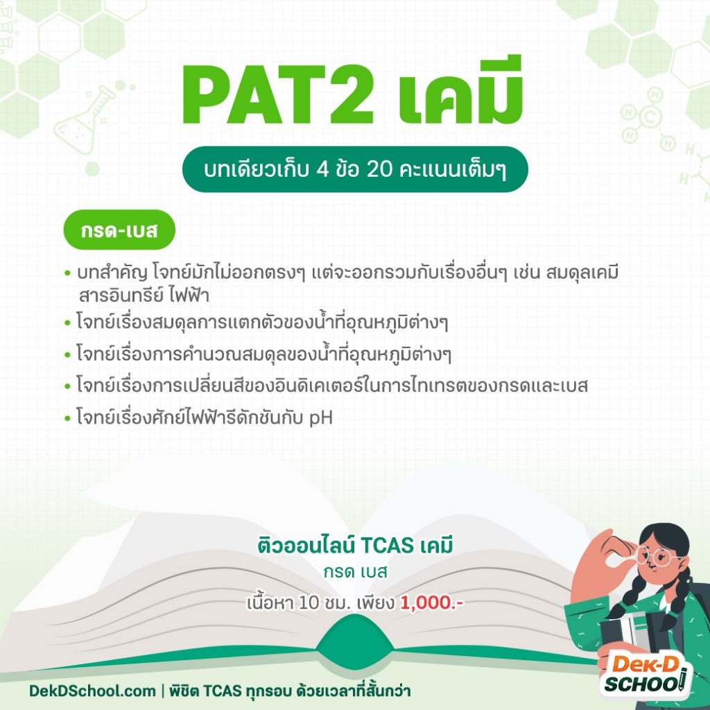 เตรียมสอบ PAT2 เคมี TCAS65