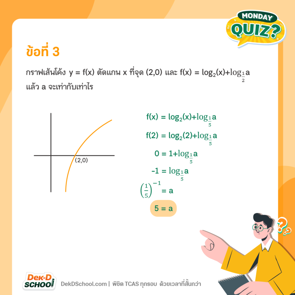 เฉลยโจทย์ PAT1 ปี 65 เรื่อง ฟังก์ชันลอการิทึม